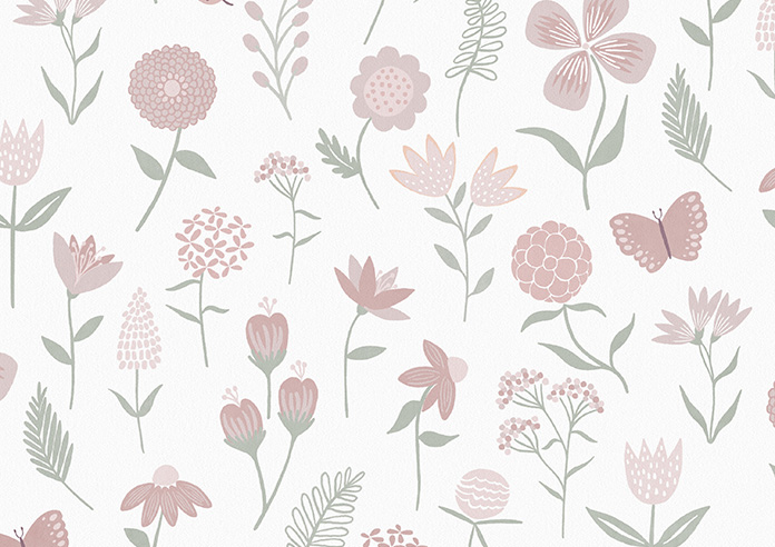 Floral Whimsy, Blush - Motorised Roman Blind - Image 7